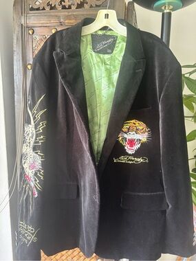 Ed Hardy By Christian Audigier Suit Jacket Blazer . Size XXL